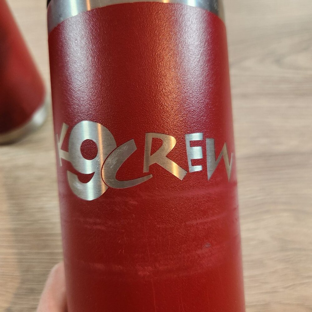 Lot of (2) Authentic YETI Rambler 18 oz Bottles - Rescue Red - "K9 Crew" - Picture 2 of 11